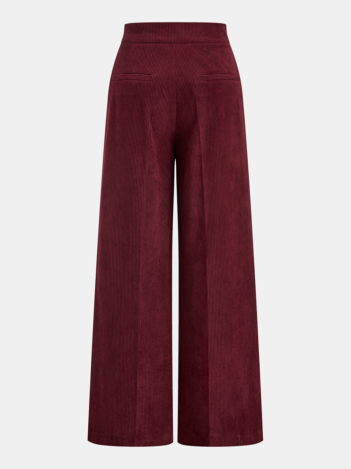 Pleated Cotton Corduroy Wide Leg Pants High Waist Casual Fit