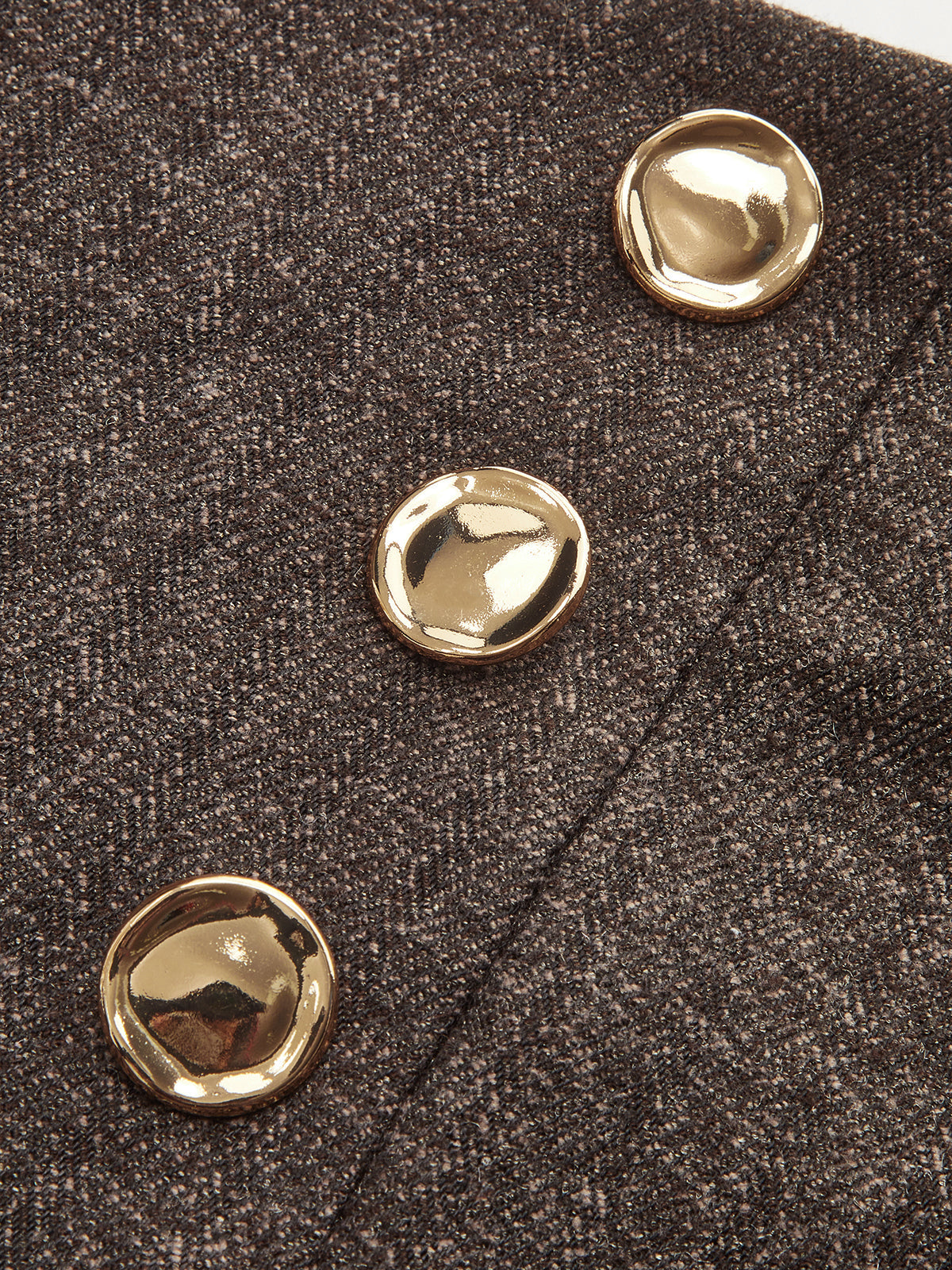 Buttoned Twill Retro Pants Vintage Inspired High Waist Fit