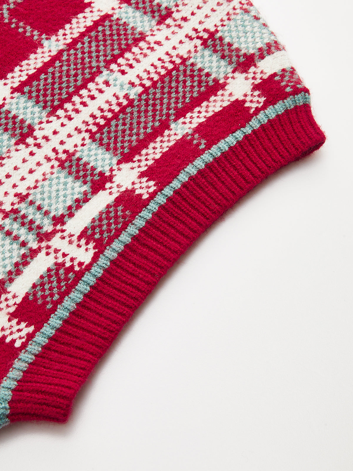 Cap Sleeve Plaid Knit Vest - Women's Casual Layering Piece