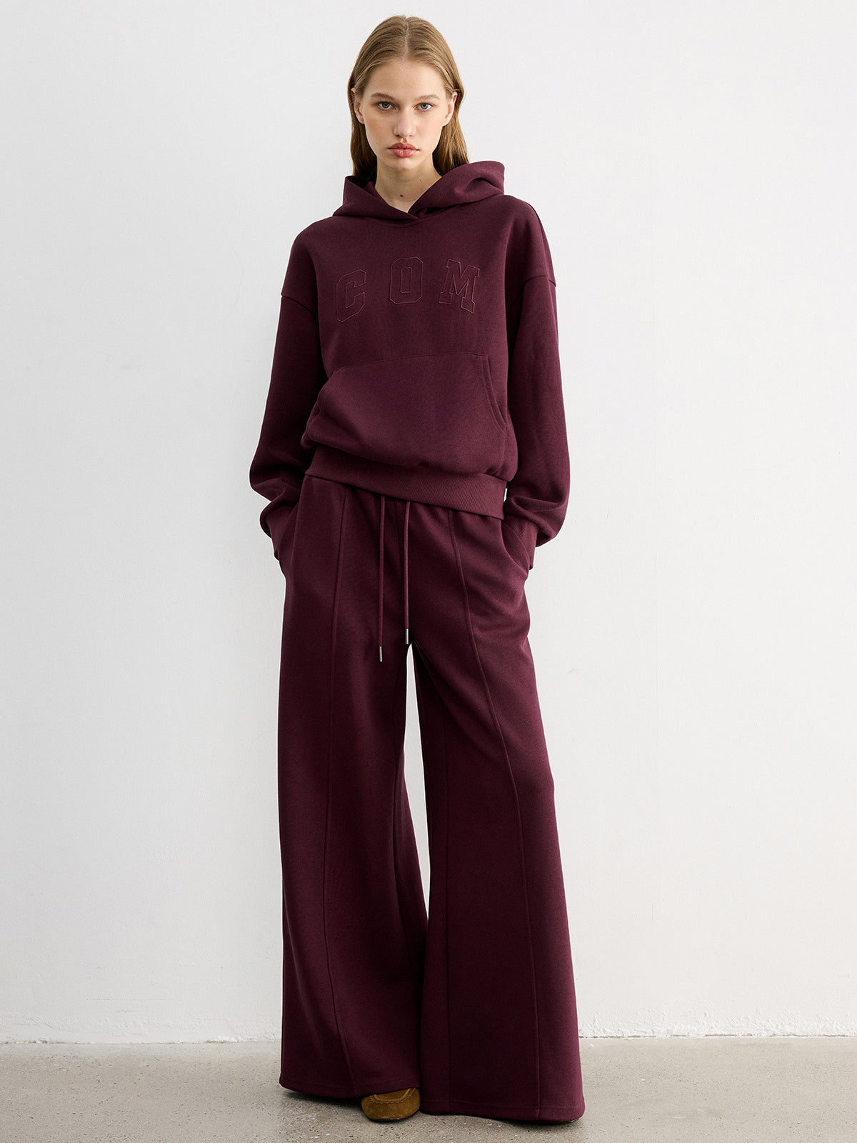 Drawstring Wide-Leg Knit Pants for Comfortable Casual Wear