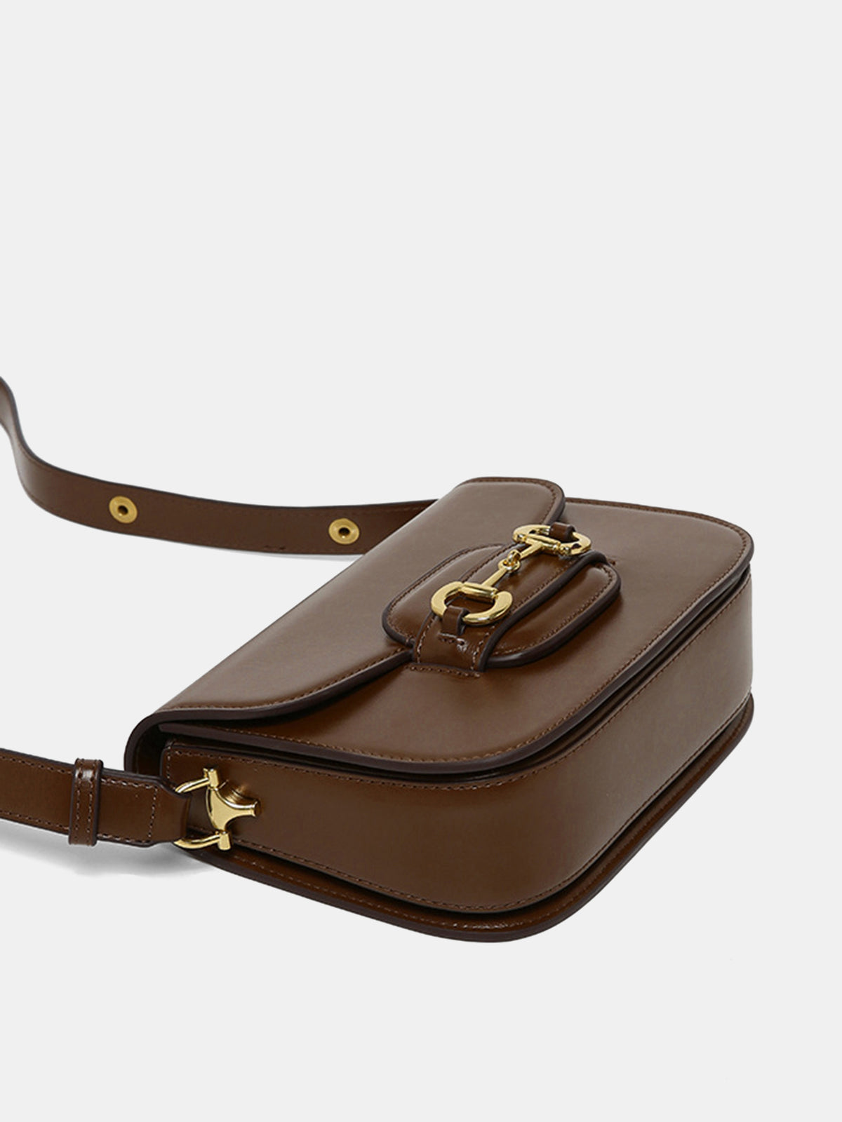 Horsebit Crossbody Saddle Bag Trendy Designer Leather Style