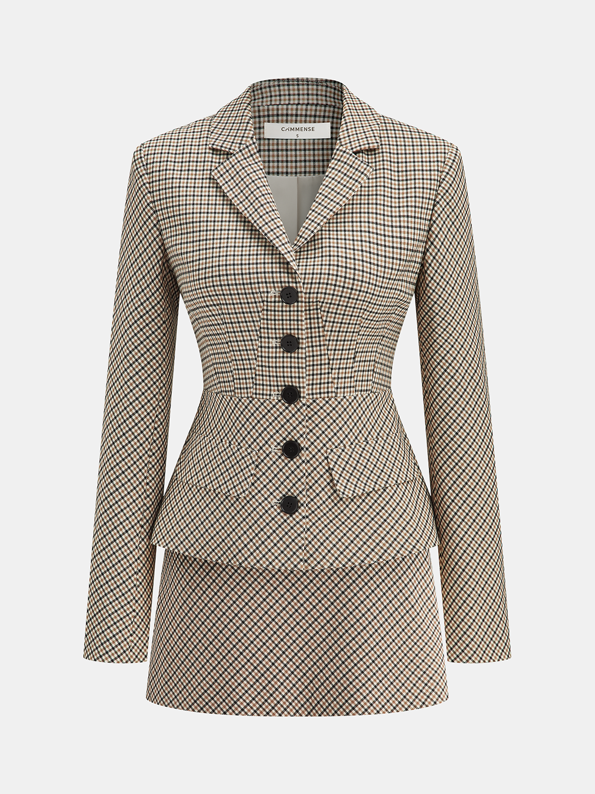 Checked Mini Skirt with High Waistband Design
