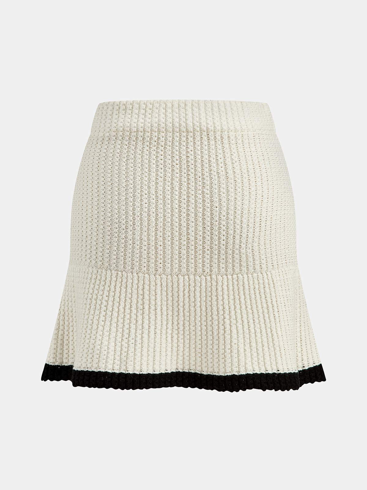 Contrast Trim Knitted Top and Mini Skirt Set Cozy Winter Outfit