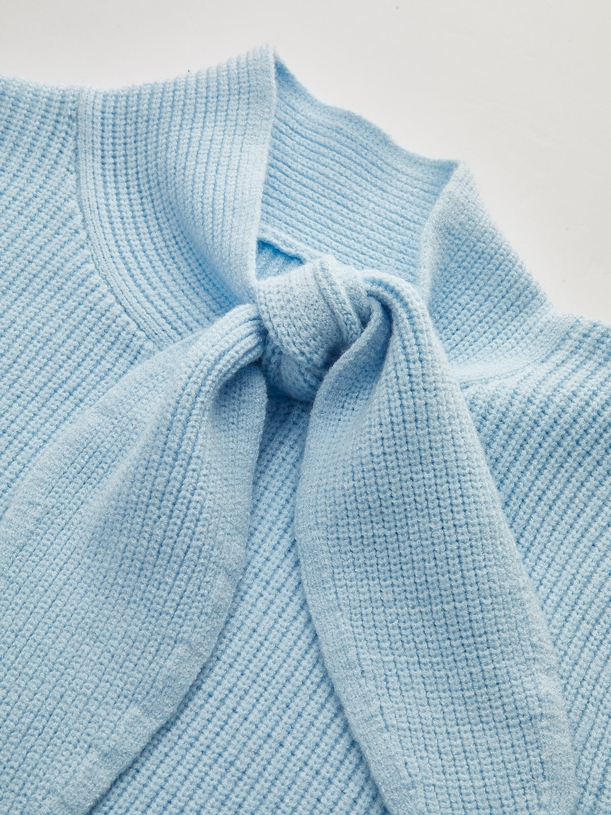 Tie-Neck Cropped Sweater for Women Comfort Fit
