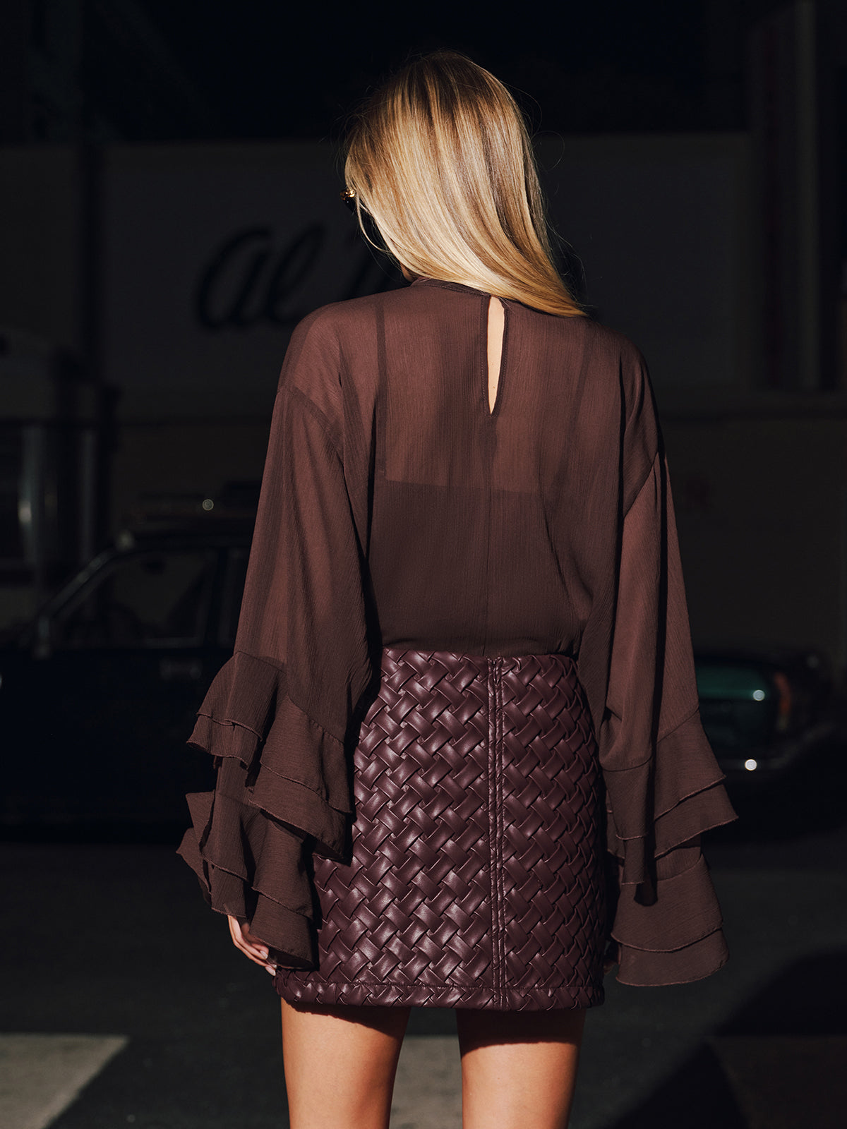 Faux Leather Woven Mini Skirt Trendy Fashion Staple for Women