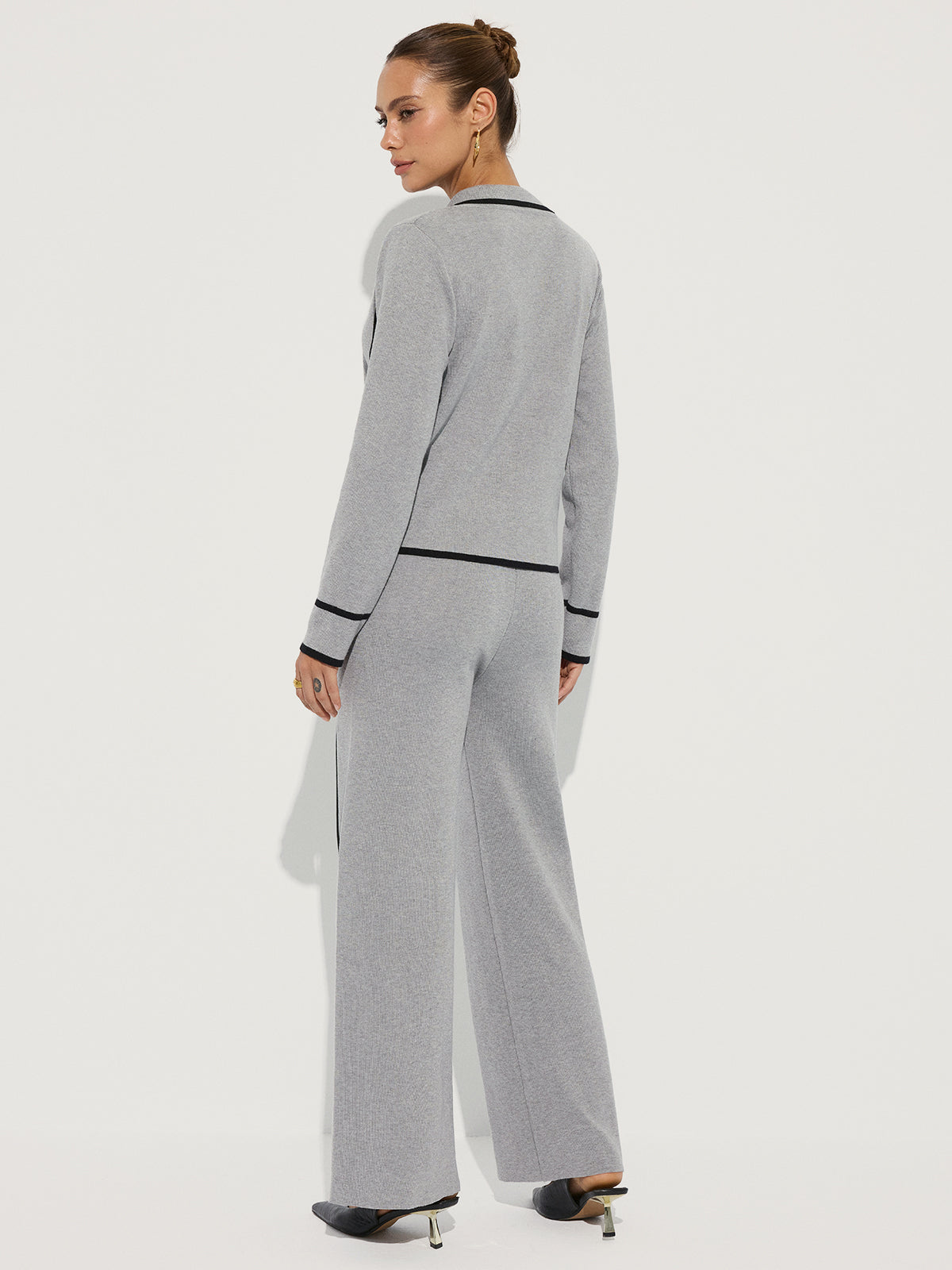 Contrast Piping Cotton Knit Co-ord Set - Women's Casual Loungewear Collection
