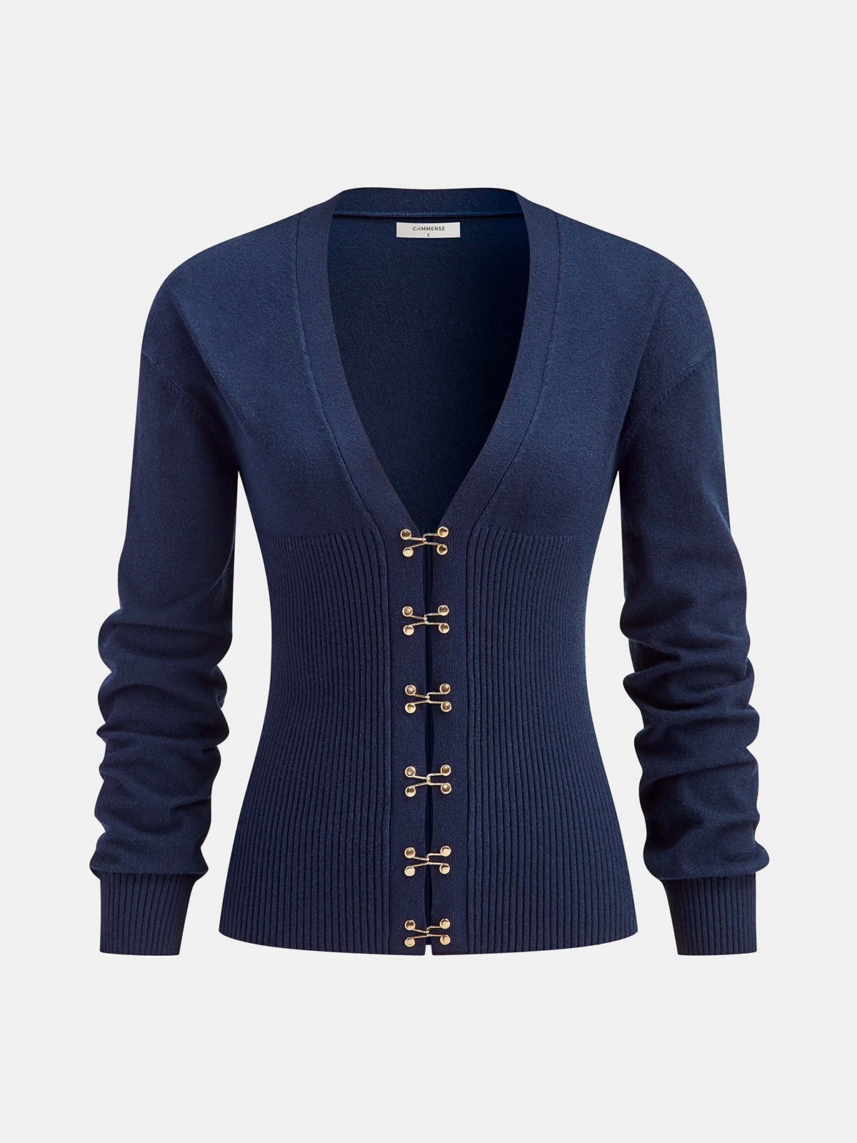 Hook-and-Eye Deep V-Neck Cardigan | Stylish Lightweight Women's Sweater