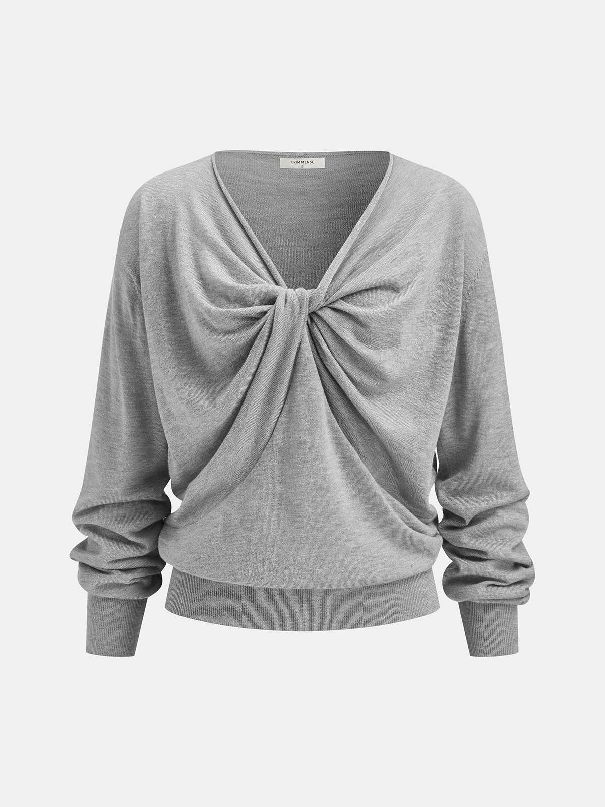 Twist-Front Wool-Blend Knit Sweater Cozy Comfortable Winter Wear
