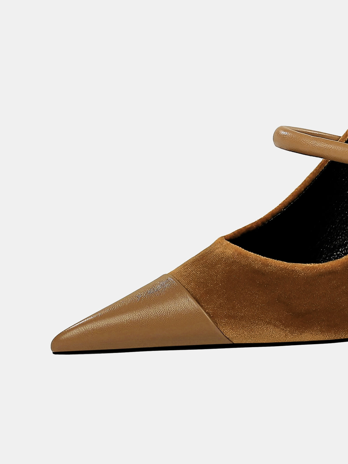 Faux Suede Pointed-Toe Mary Jane Pumps Classic Heels Comfort Fit