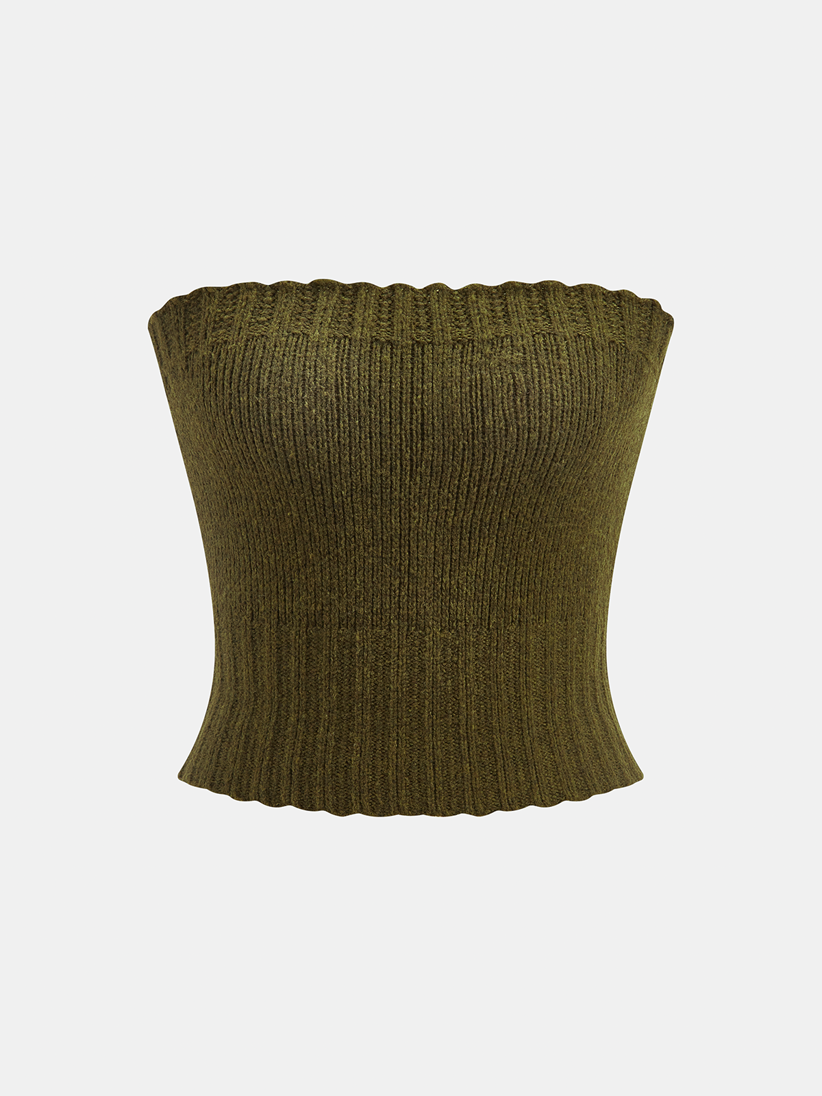 Knit Strapless Top and Cardigan Two-Piece Set for Women, Casual Style