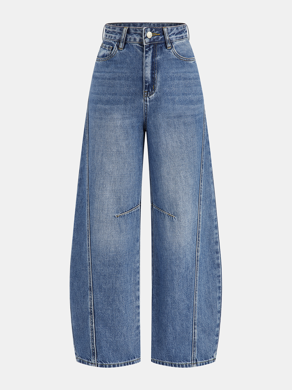 Denim Curved-Leg Jeans for Everyday Comfort and Style