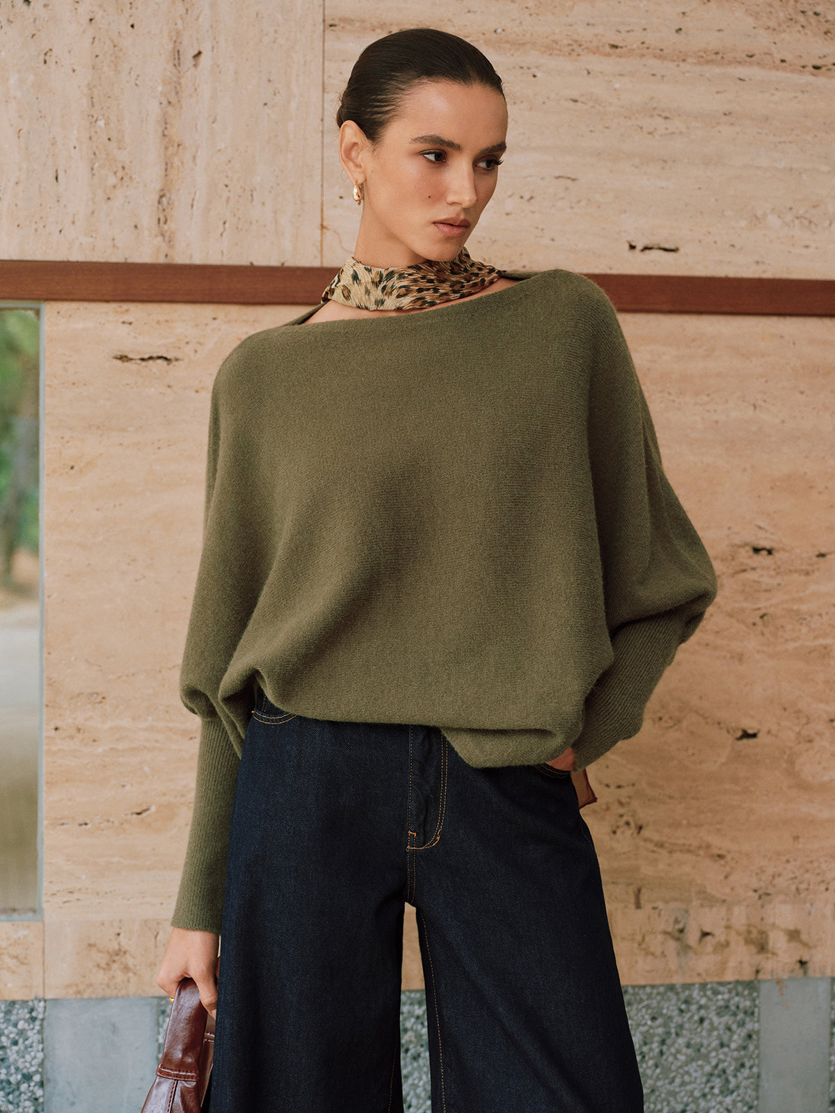 Batwing Sleeve Sweater Casual Loose Fit Pullover