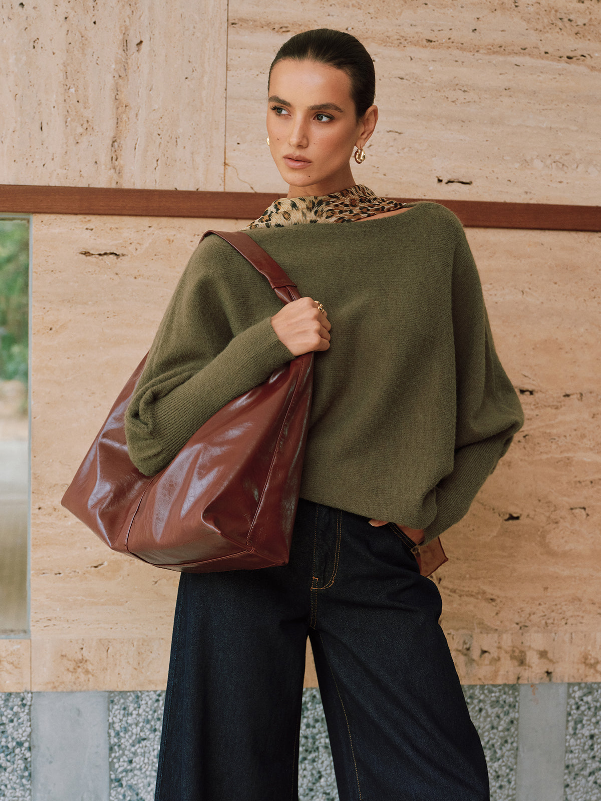 Batwing Sleeve Sweater Casual Loose Fit Pullover