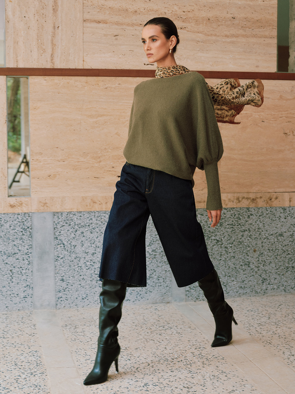 Batwing Sleeve Sweater Casual Loose Fit Pullover