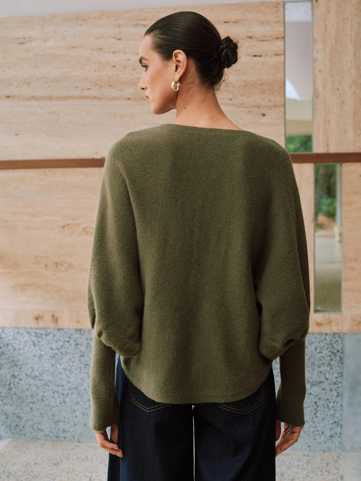 Batwing Sleeve Sweater Casual Loose Fit Pullover