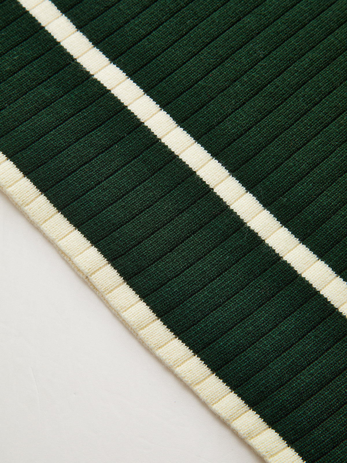 Knitted Contrast Trim Polo Top and Pants Set for Casual Wear