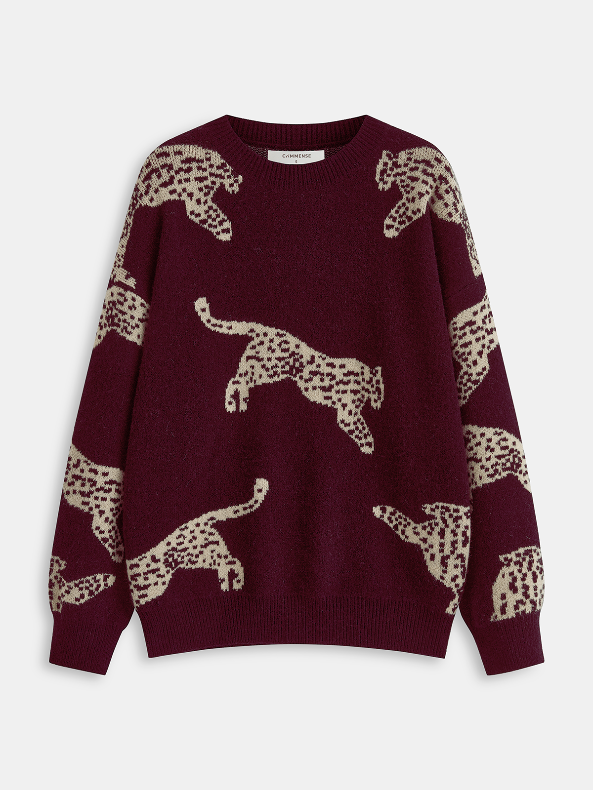Leopard Print Sweater Trendy Crew Neck Style