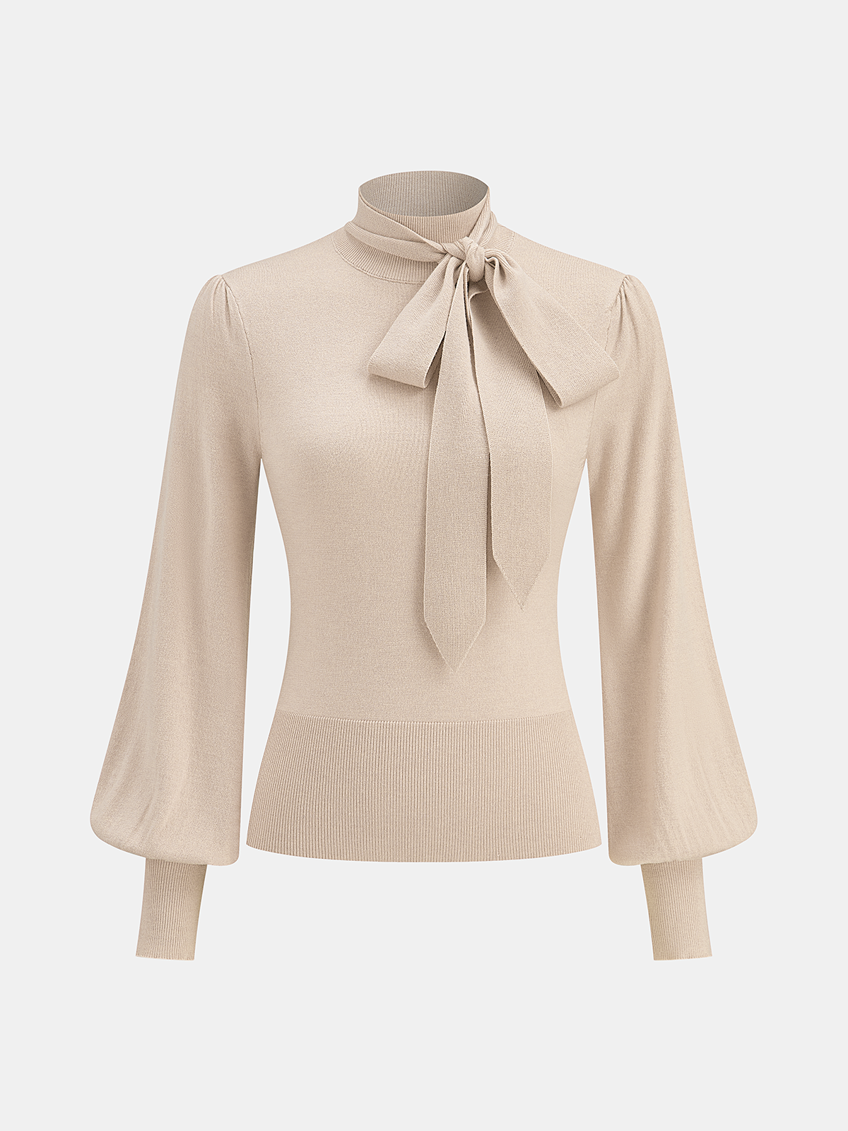 Bow Tie Neck Wool Blend Sweater Cozy Winter Fashion Essentials