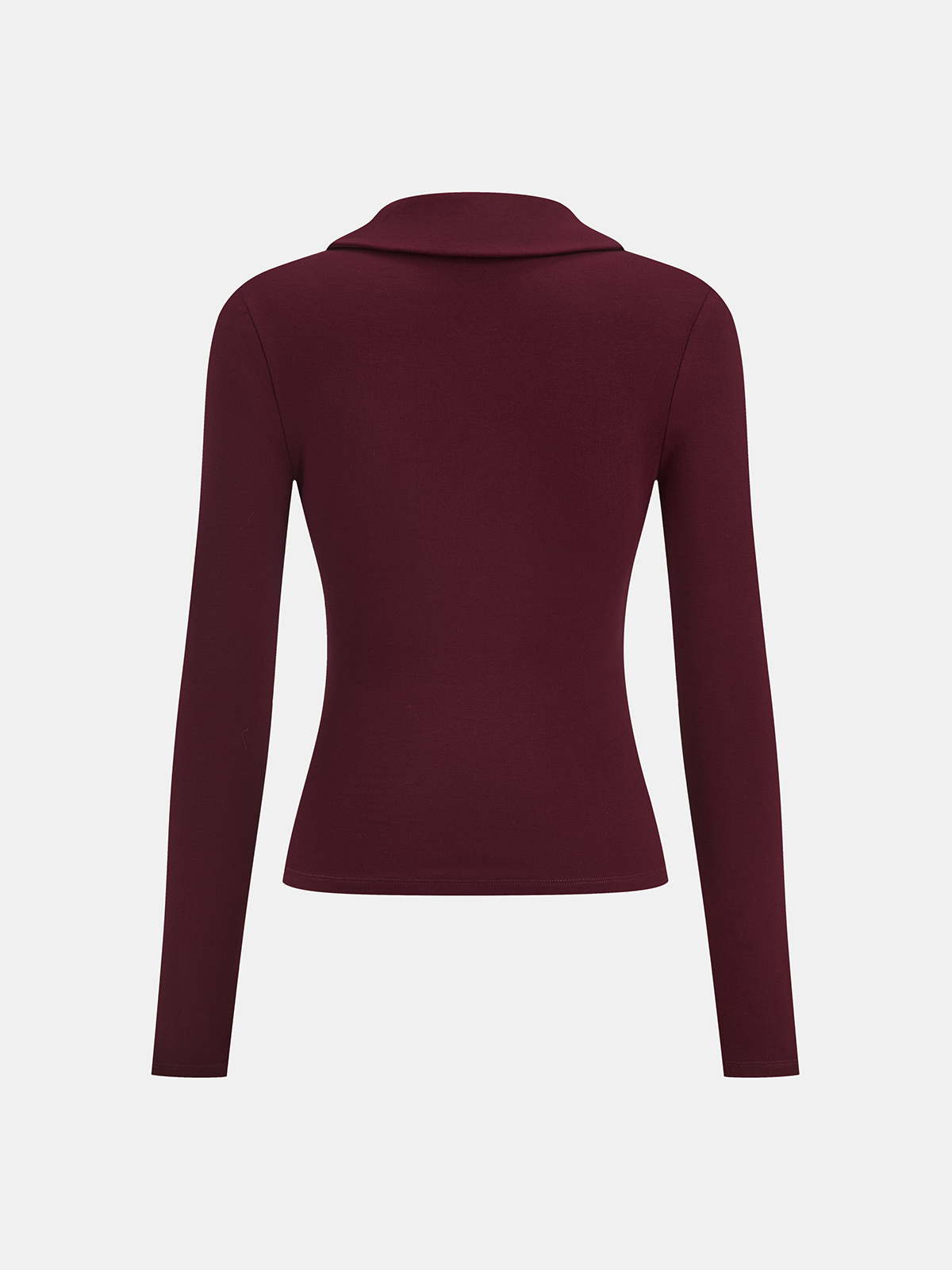 Lapel Ruched Long-Sleeve Top Elegant Women's Casual Blouse