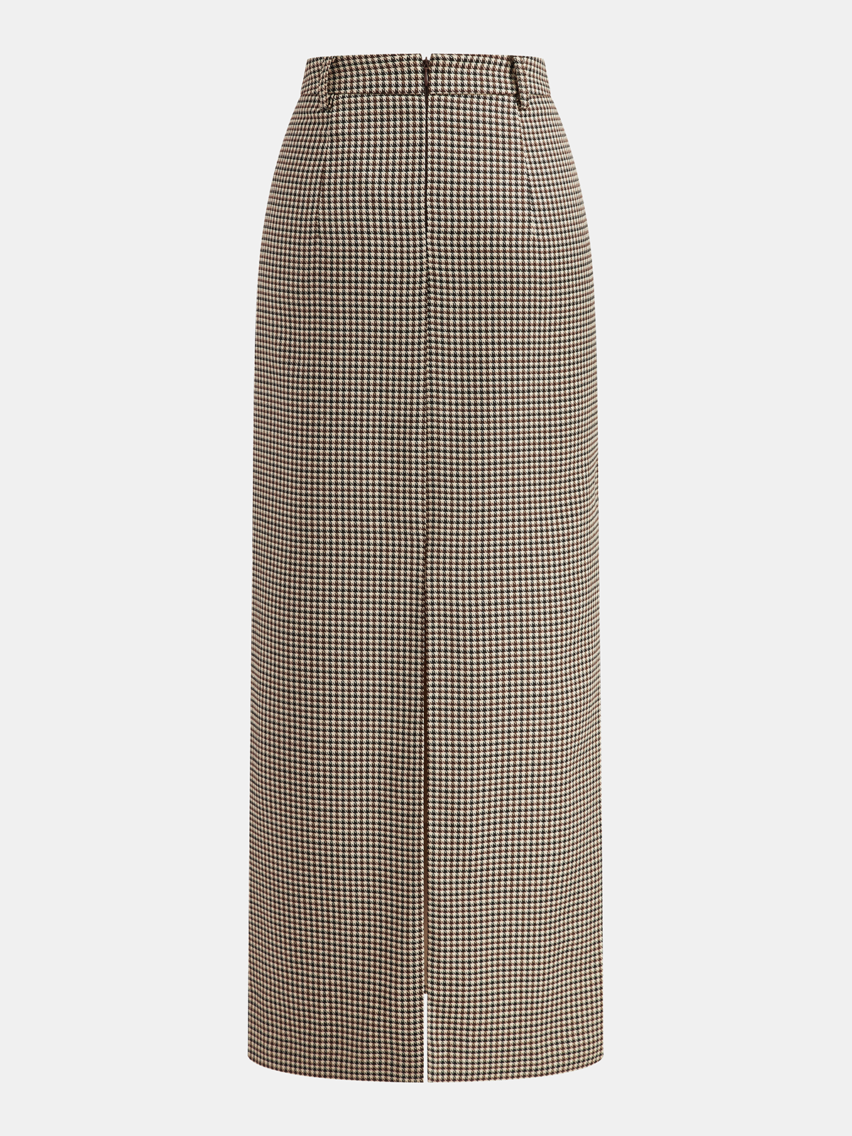 Houndstooth Midi Pencil Skirt Office Workwear Essential