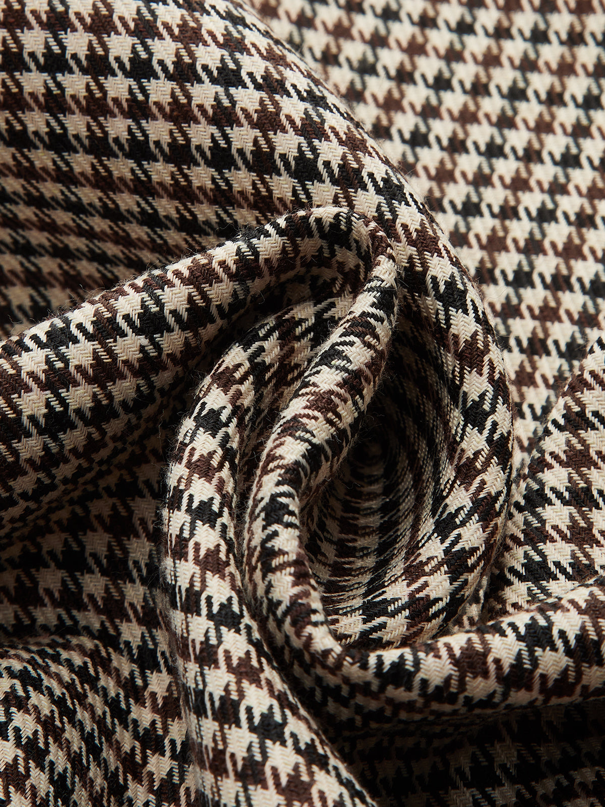 Houndstooth Midi Pencil Skirt Office Workwear Essential