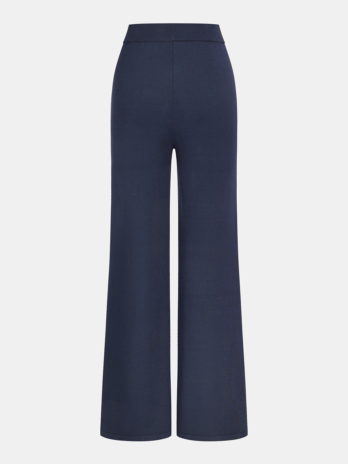Knit V-Neck Cardigan and Slit Pants Set with Belt Tie Detail