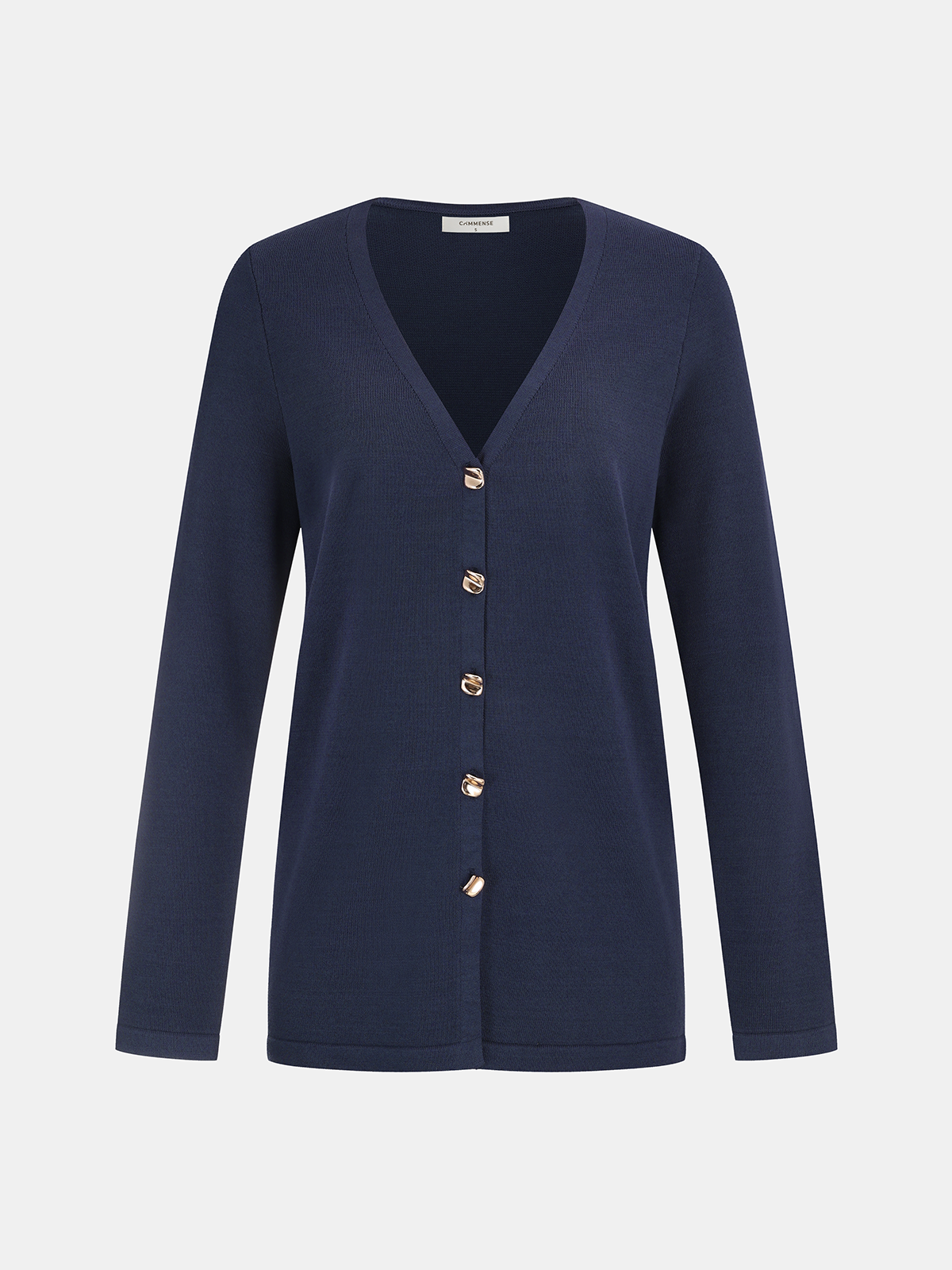 Knit V-Neck Cardigan and Slit Pants Set with Belt Tie Detail