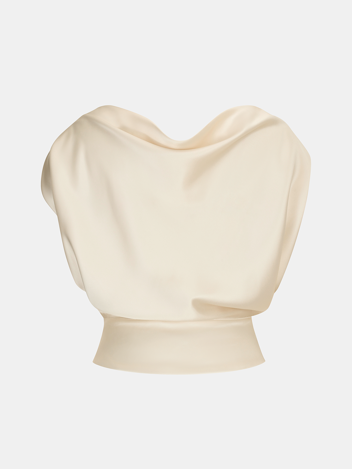 Satin Cowl Neck Top and Skirt Set for Elegant Evening Wear