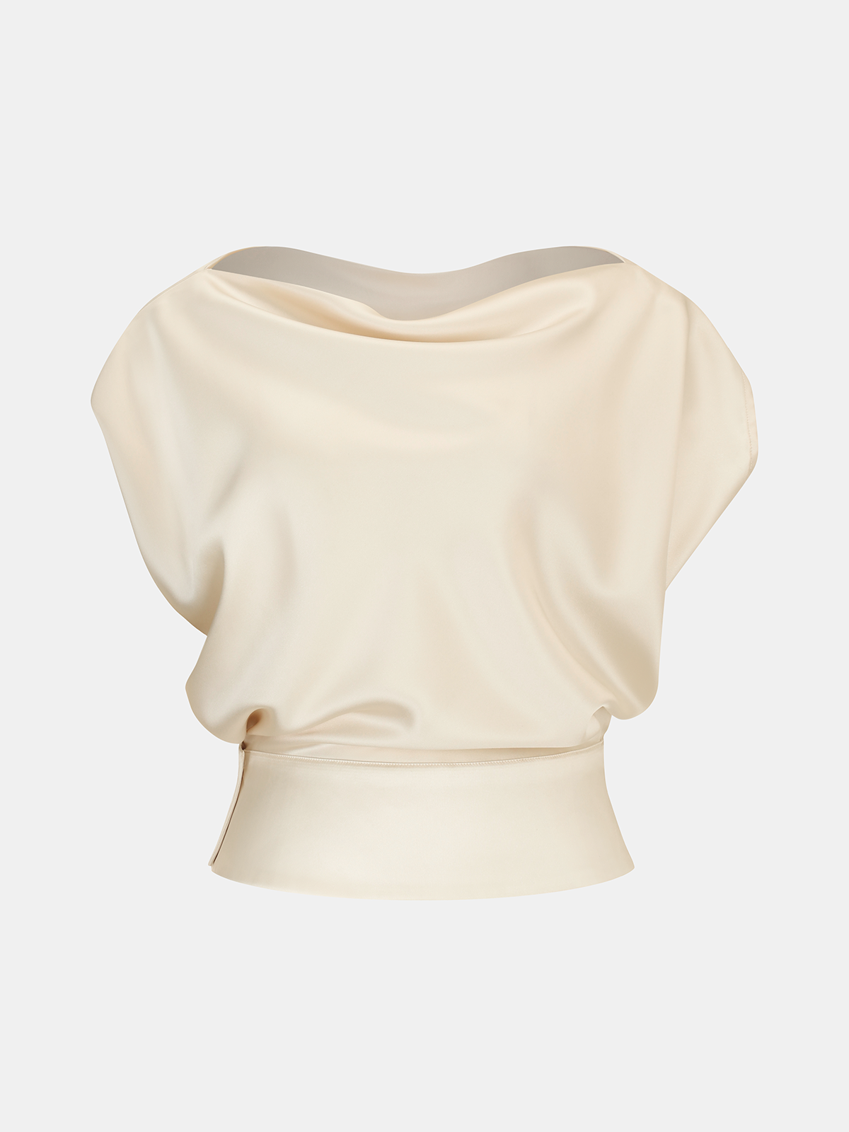 Satin Cowl Neck Top and Skirt Set for Elegant Evening Wear