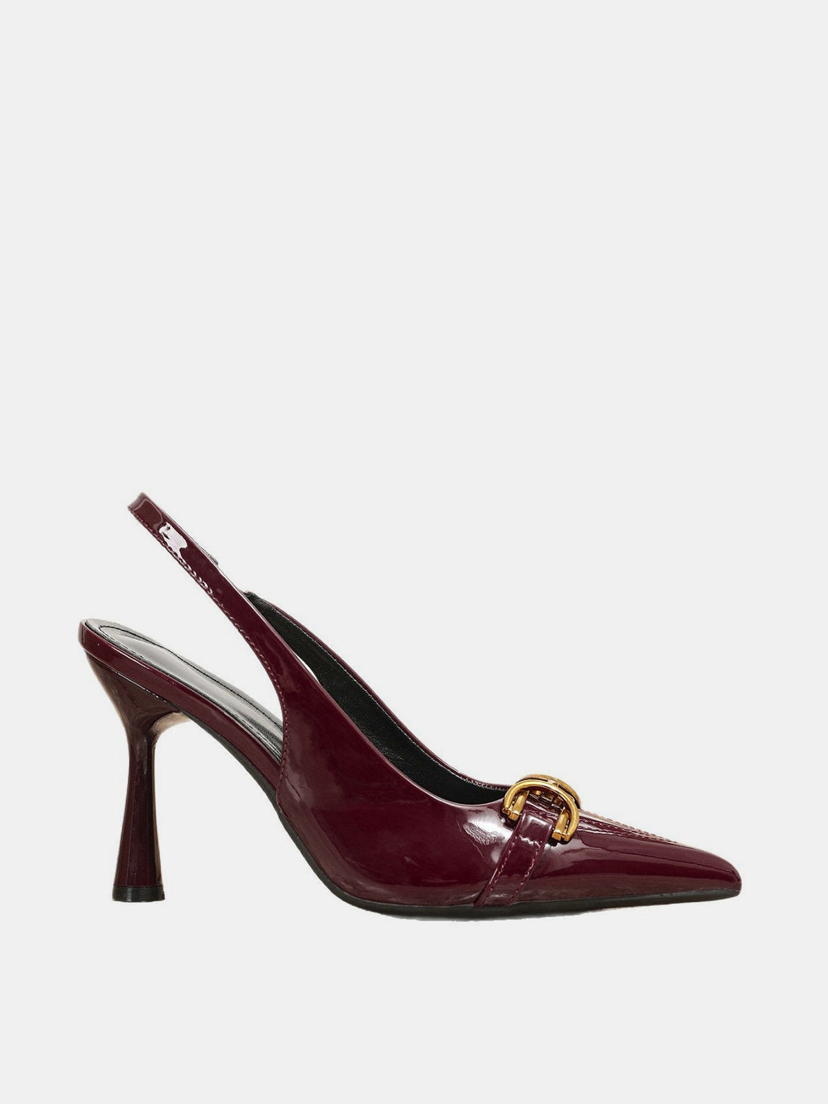 Horsebit Detail Slingback Pumps Elegant Leather Heeled Footwear