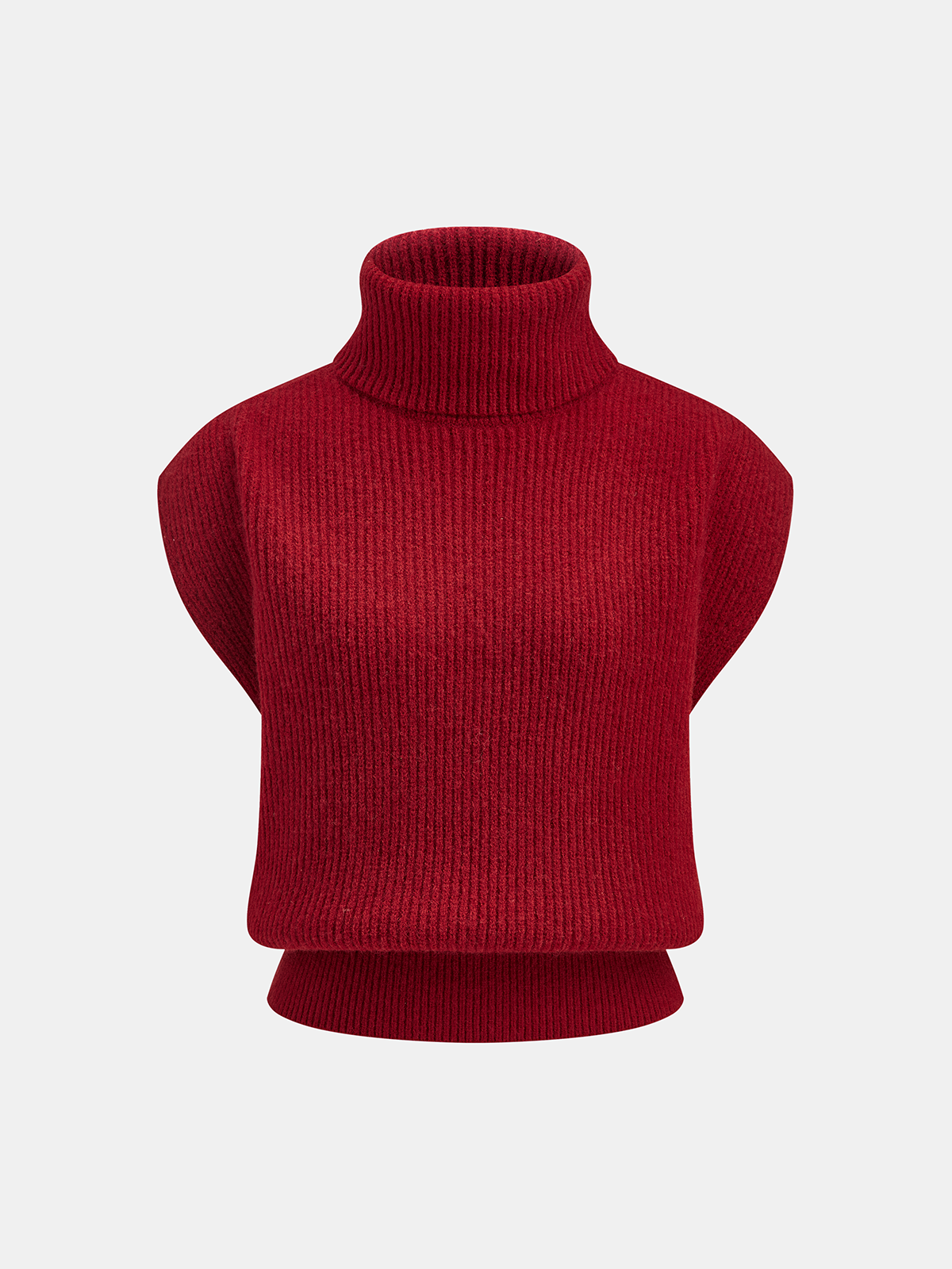 Turtleneck Ribbed Sweater Vest for Layering Casual Style