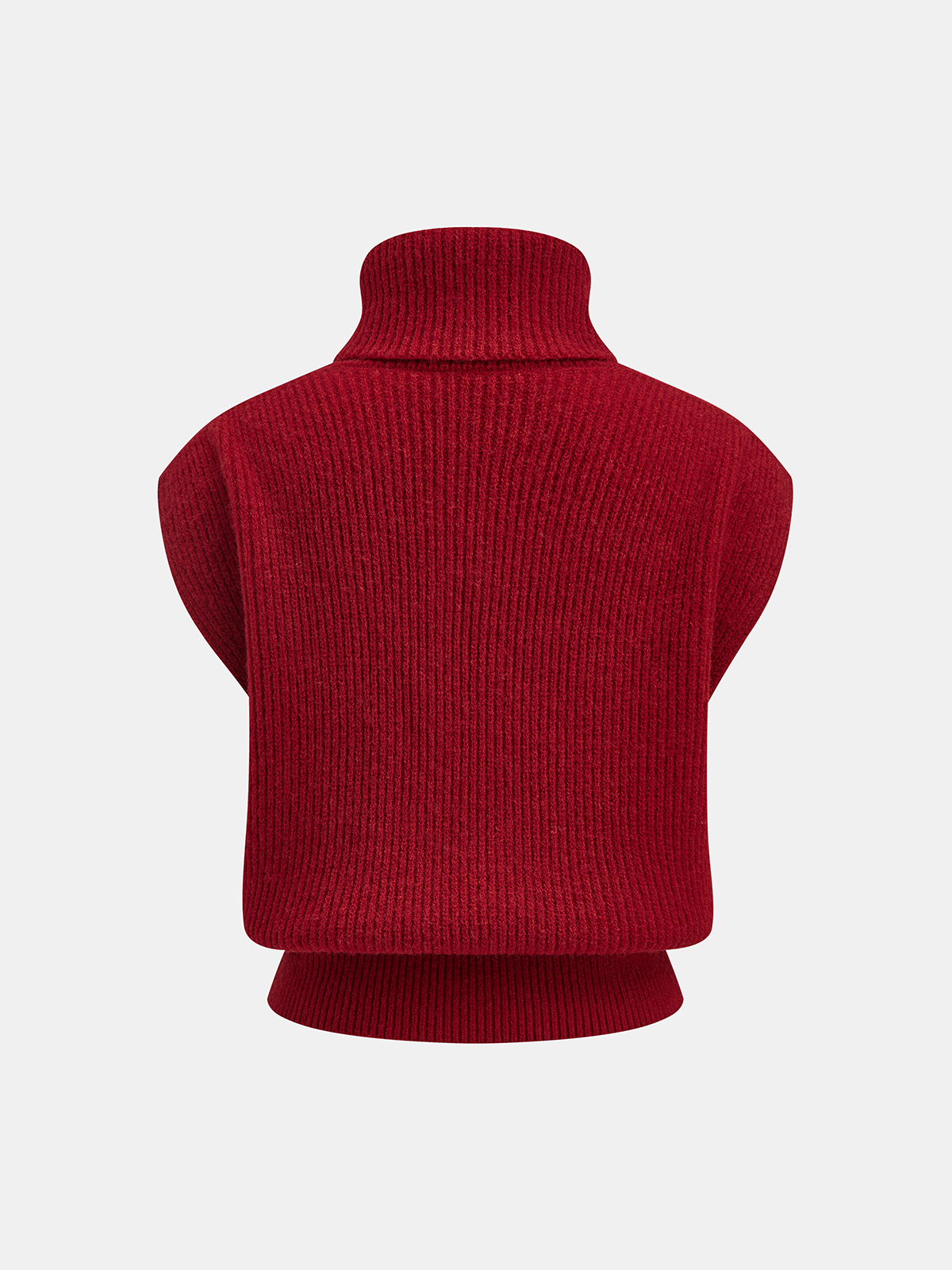 Turtleneck Ribbed Sweater Vest for Layering Casual Style