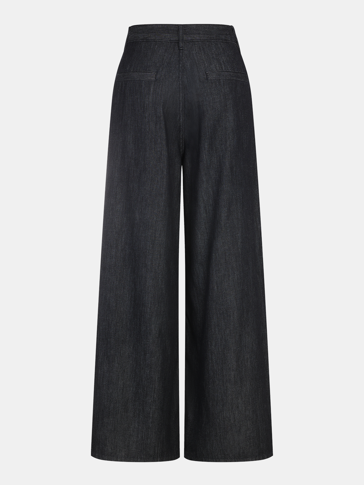 High-Waist Denim Extra Long Wide-Leg Pants for Women with Elastic Waistband