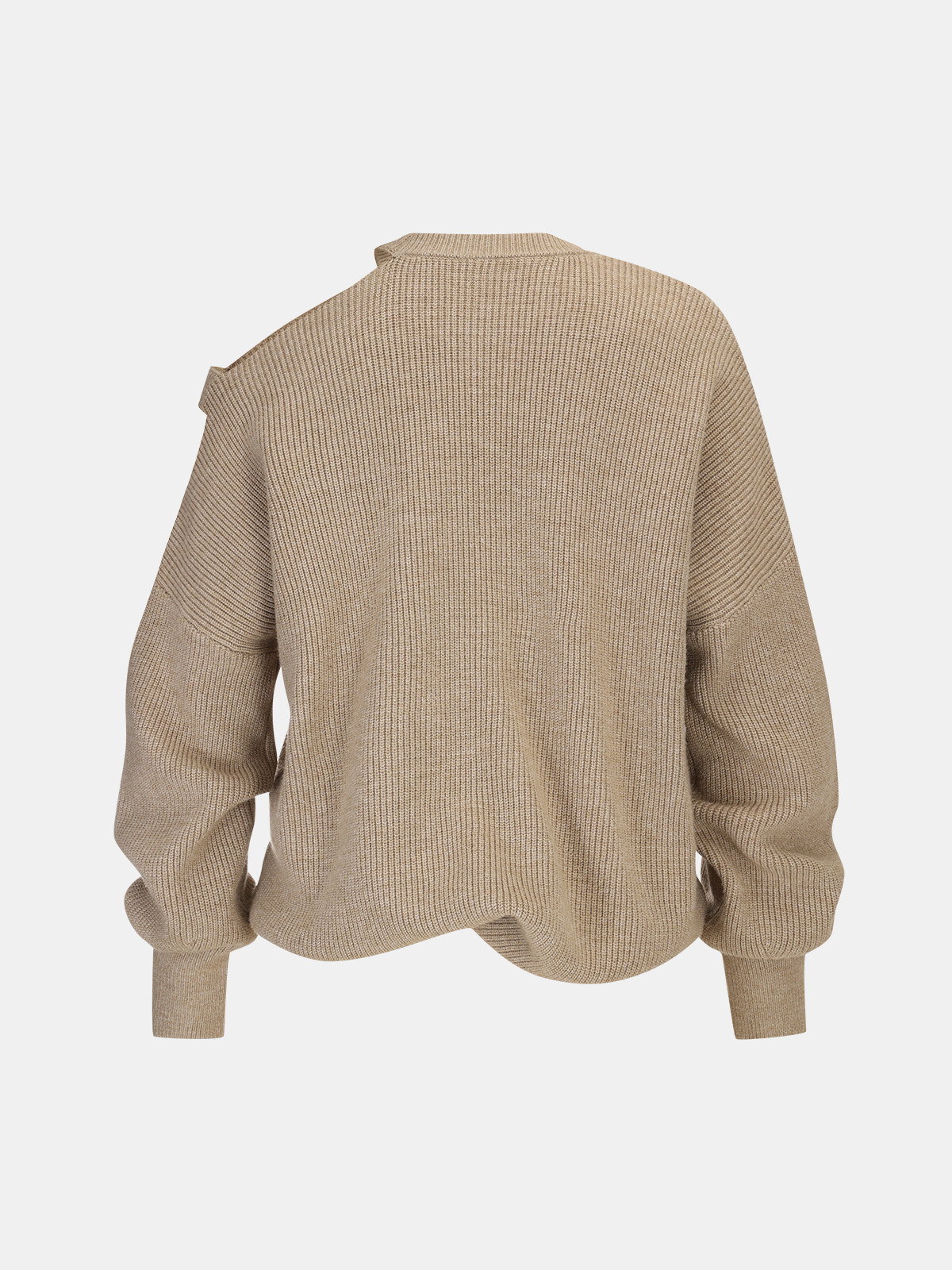 "Asymmetric Cut-Out Shoulder Sweater Casual Chic Pullover"