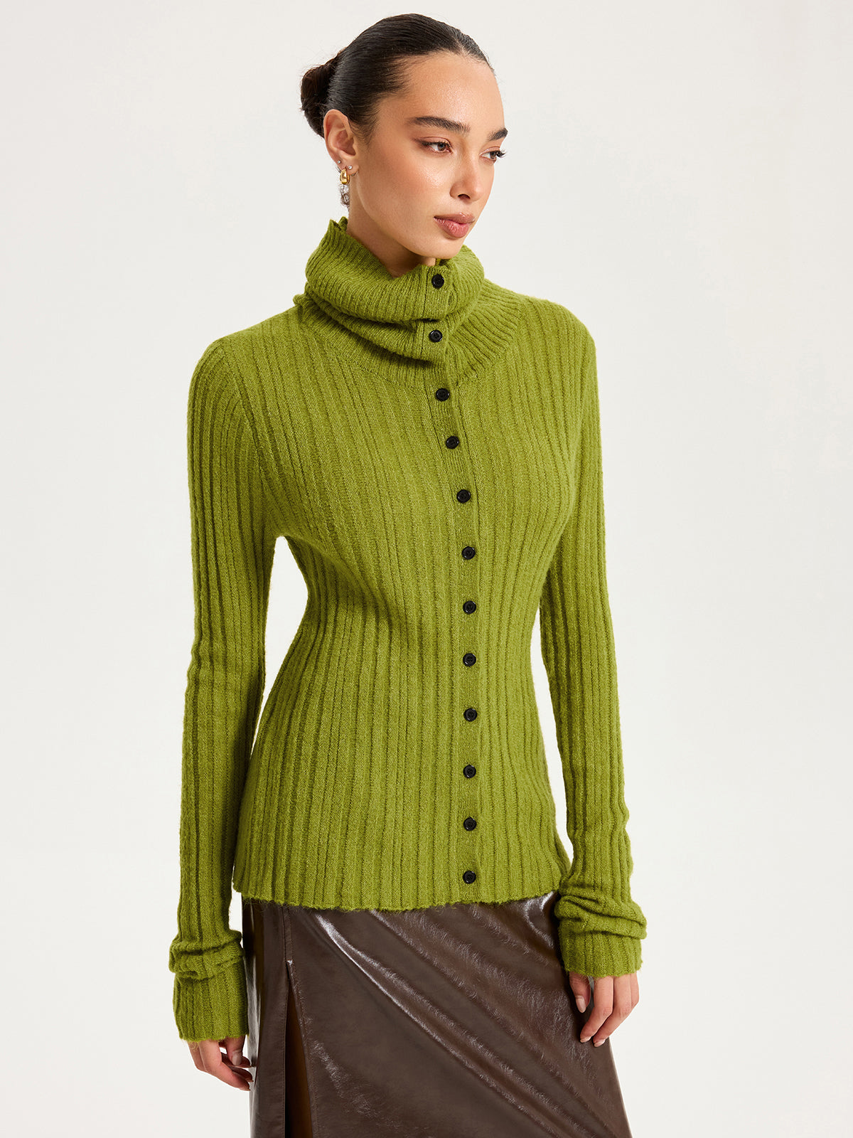 Shawl Collar Wool-Blend Ribbed Cardigan for Men Comfort Fit