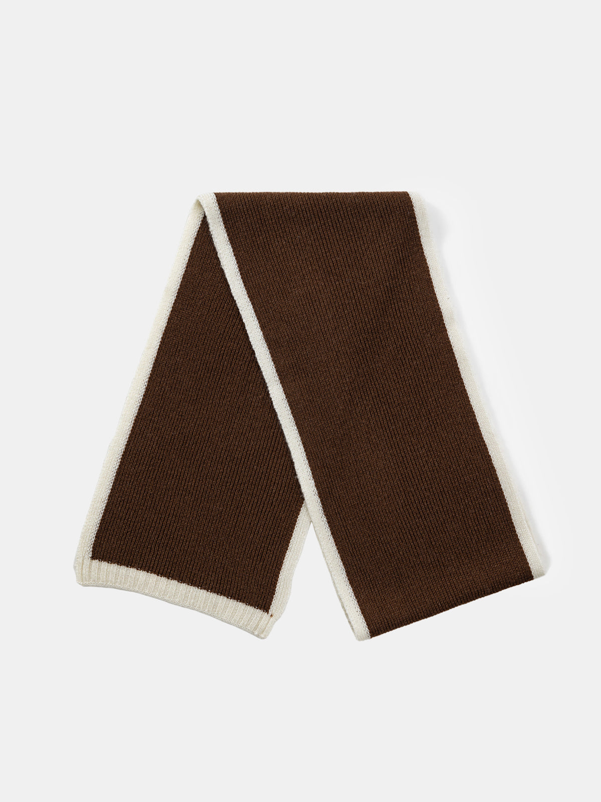 Contrast Trim Wool Knit Scarf - Cozy Winter Accessory for Men