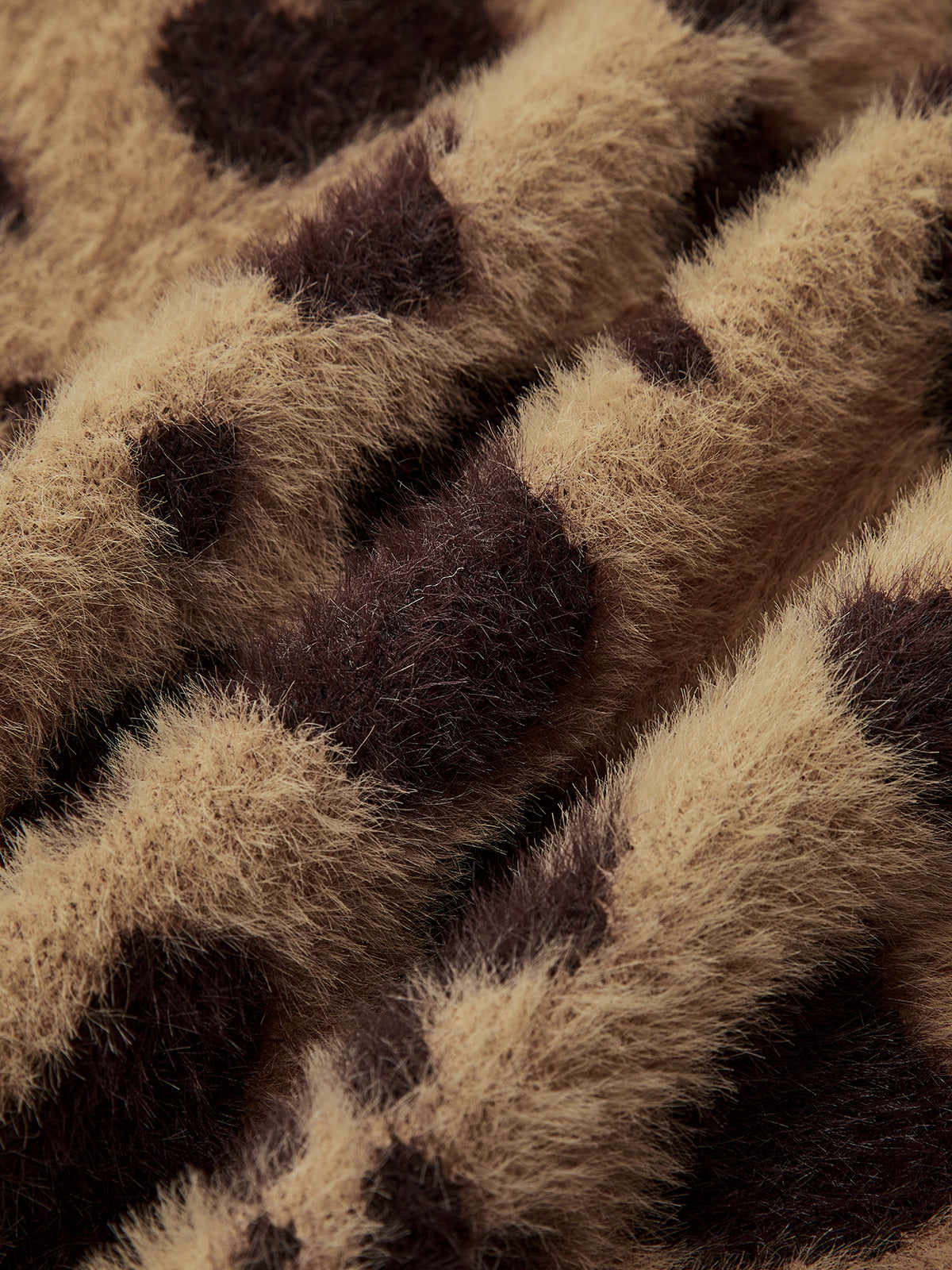 Leopard Print Fuzzy Knit Cardigan Women's Casual Outerwear