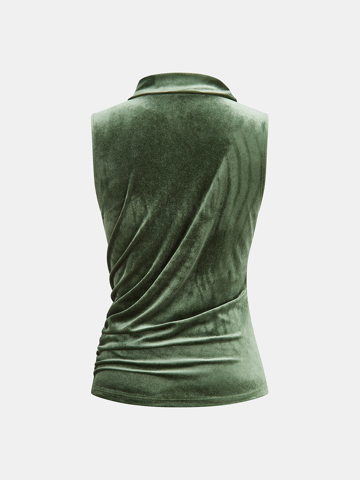 Velvet Draped Sleeveless Top for Evening Wear