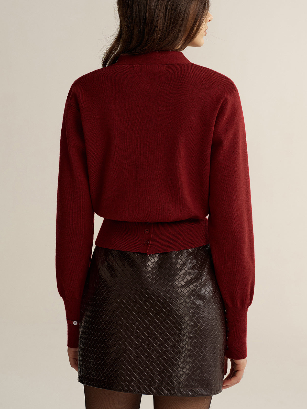 Button-Front V-Neck Cropped Cardigan for Casual or Dressy Wear