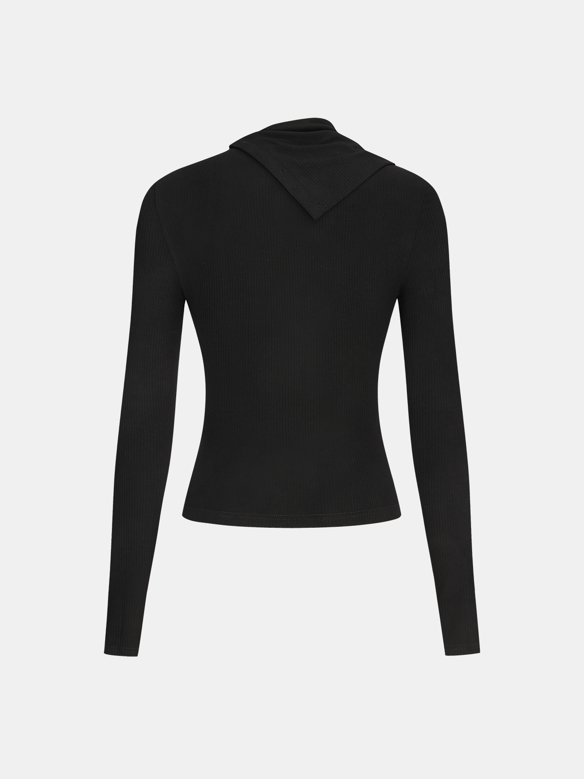 Side Button Asymmetric Lapel Ribbed Knit Top - Women's Fashion Comfort Fit Sweater