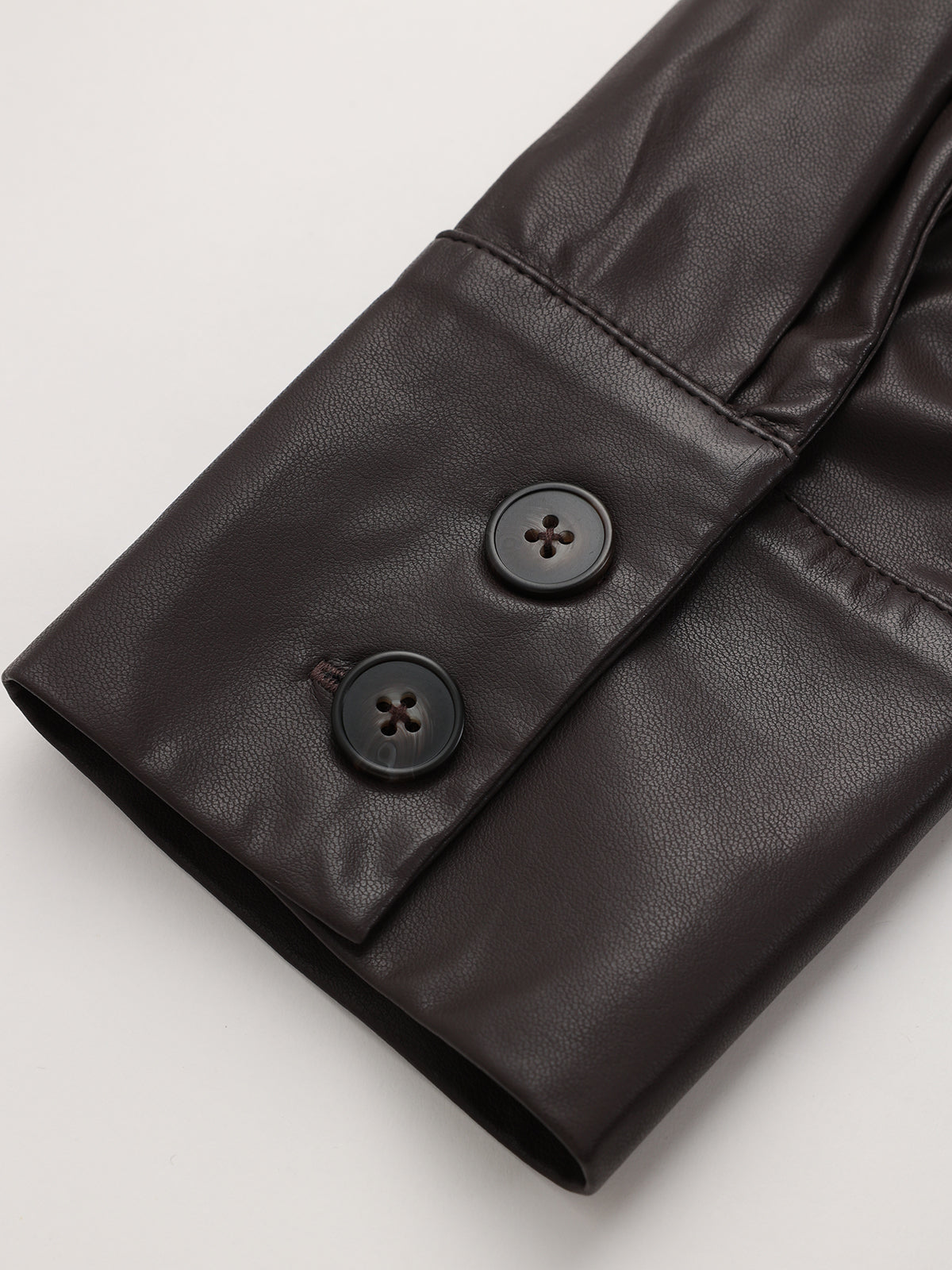 Tie Waist Faux Leather Wrap Shirt | Trendy Women's Fashion Top
