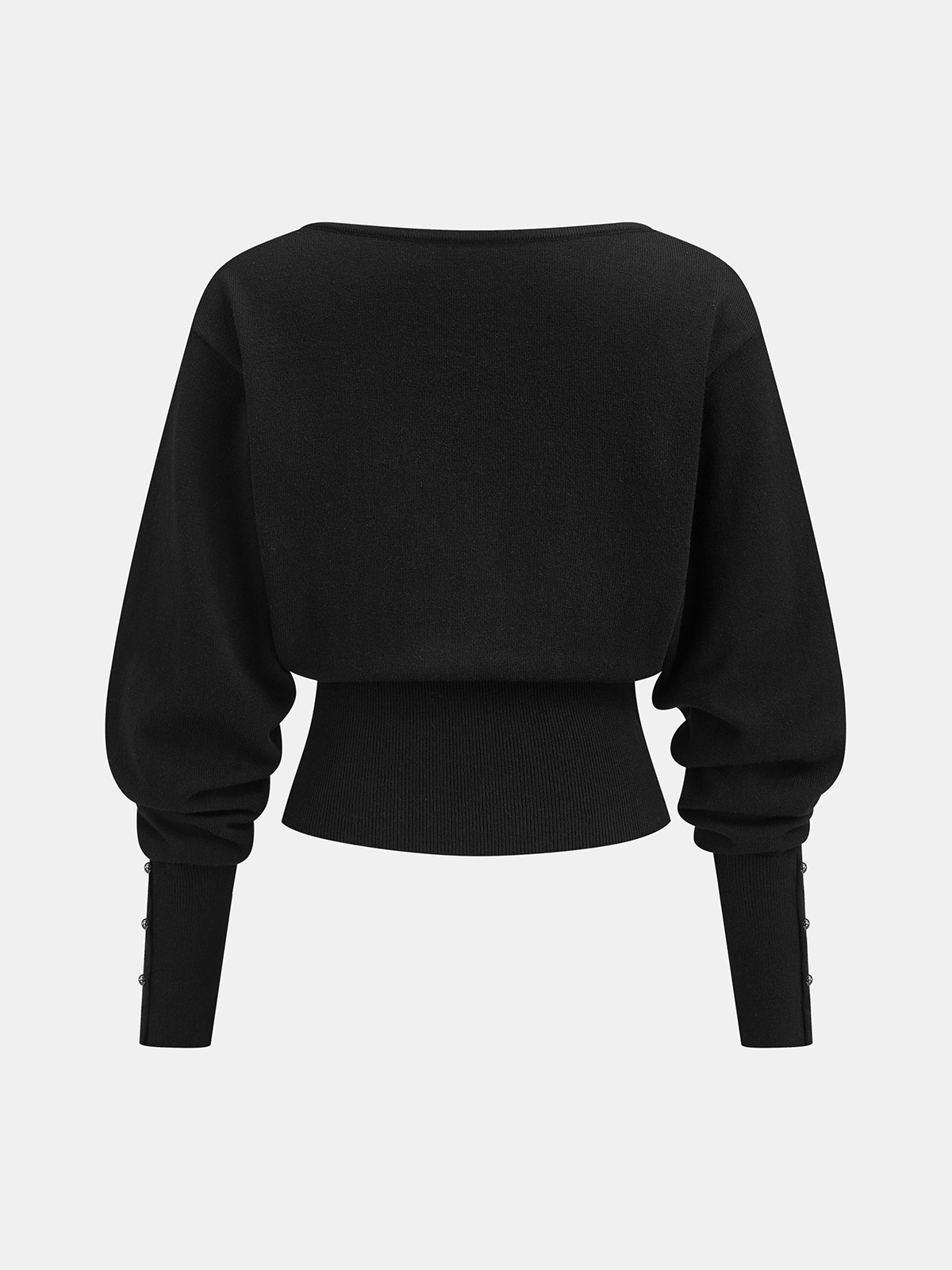 Wool Blend Buttoned Balloon Sleeve Cardigan for Women, Cozy Winter Sweater