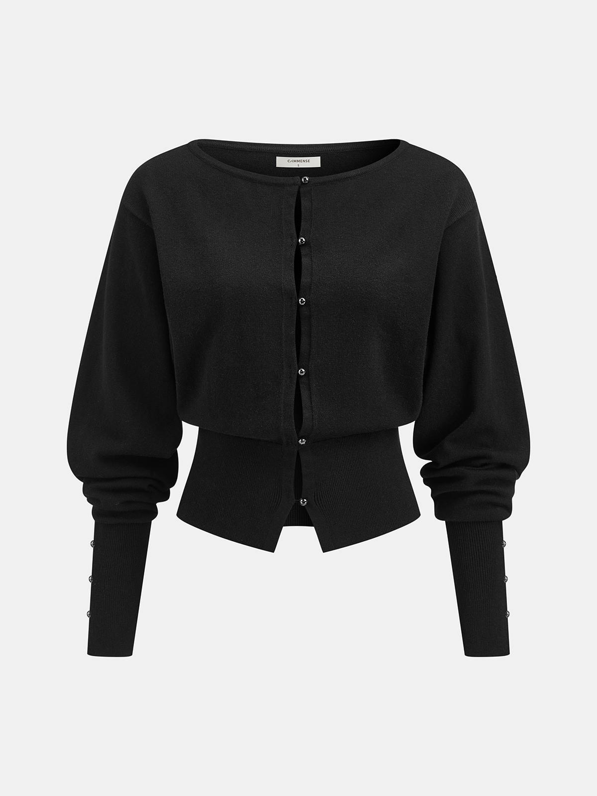 Wool Blend Buttoned Balloon Sleeve Cardigan for Women, Cozy Winter Sweater