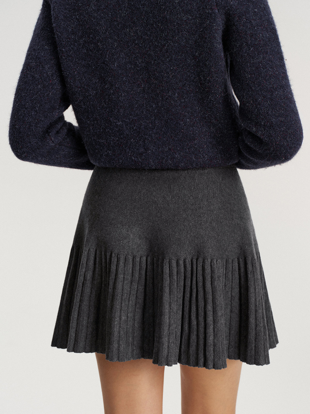 Knit Pleated Mini Skirt for Women Casual Wear