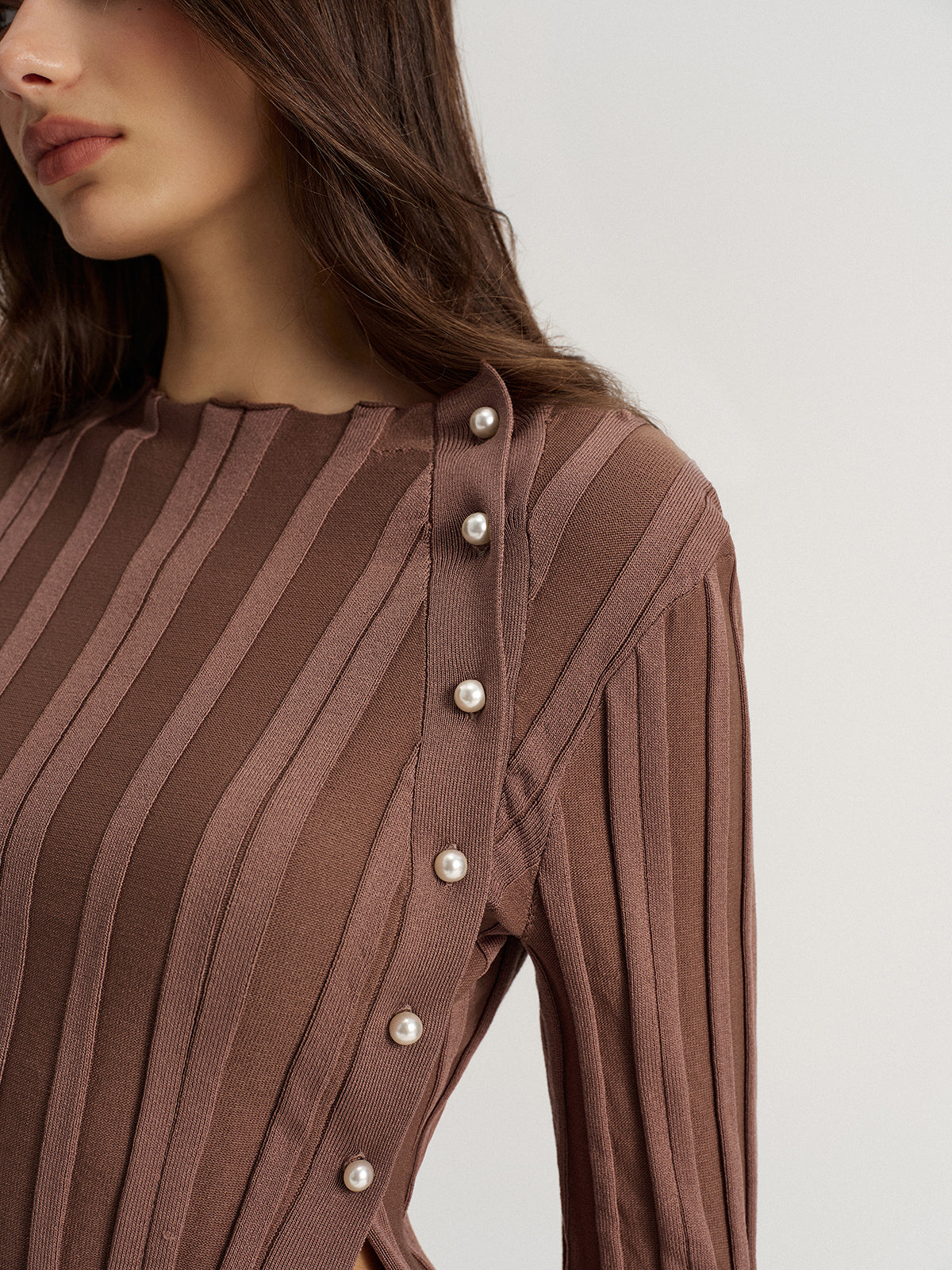 Chic Side Button Knit Top and Midi Skirt Set for Women