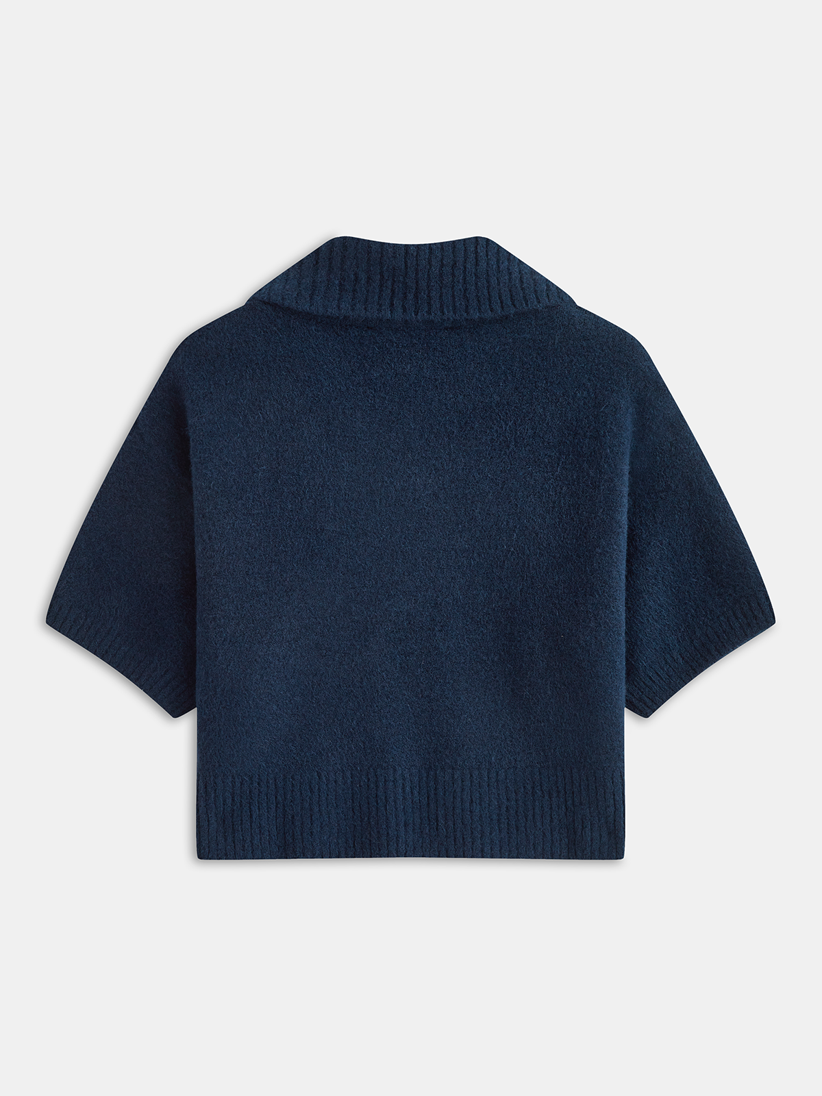 Contrast Pocket Polo-Collar Short-Sleeve Sweater - Comfortable Casual Knitwear for Men