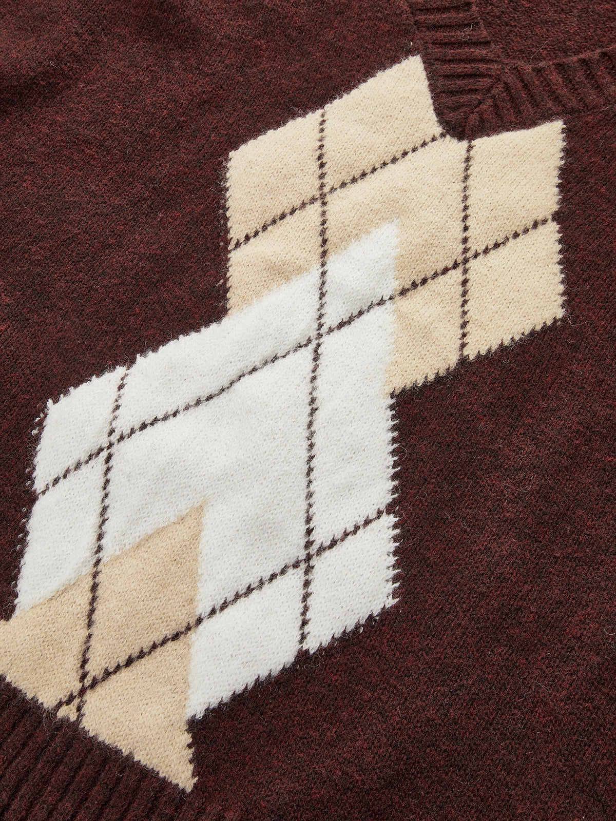 Argyle V-Neck Wool Blend Sweater Vest for Men, Classic Pattern