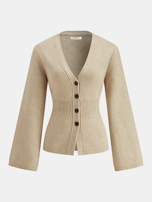 V-Neck Buttoned Slim Cardigans for Women Lightweight