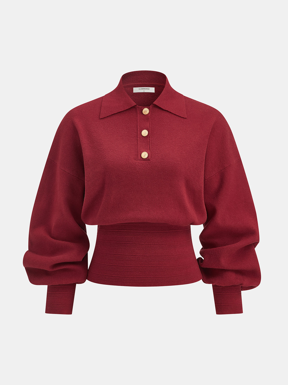Polo Collar Buttoned Knit Sweater for Men Comfort Fit