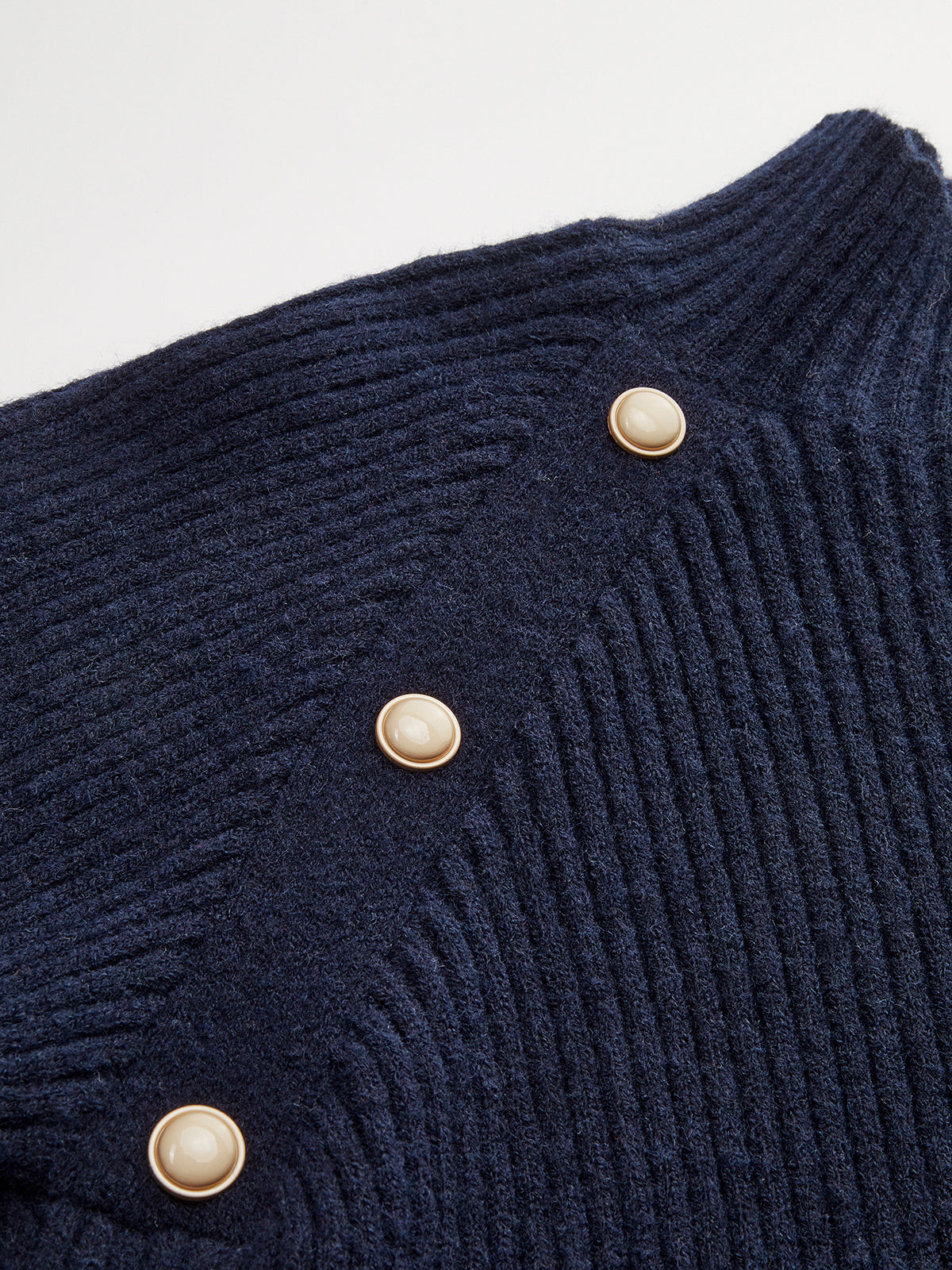 Metal Detail Mock Neck Puff Sleeve Sweater Stylish Fall Winter Fashion